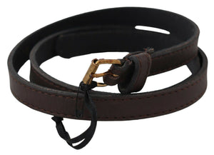 MILA SCHÖN Braunes echtes Leder Skinny Mode Dunkel