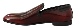 Dolce & Gabbana Bordeaux Lackleder Kleid Loafers Schuhe