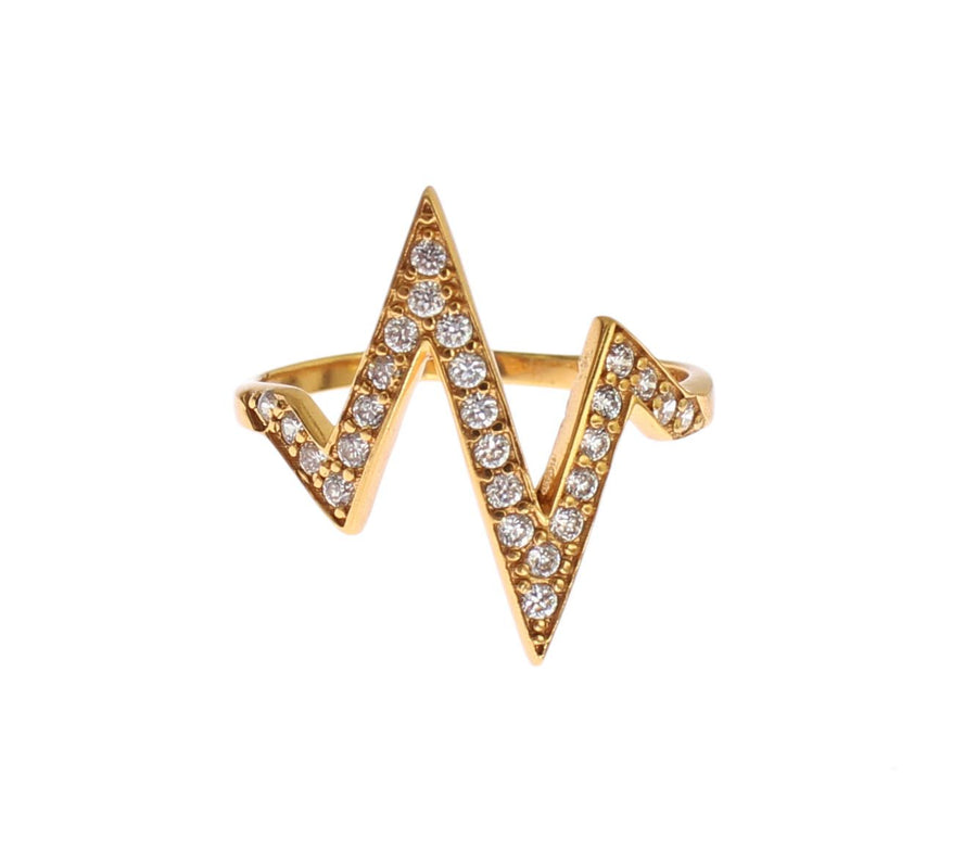 Nialaya Gold 925 Silber Frauen klar CZ 18K Ring