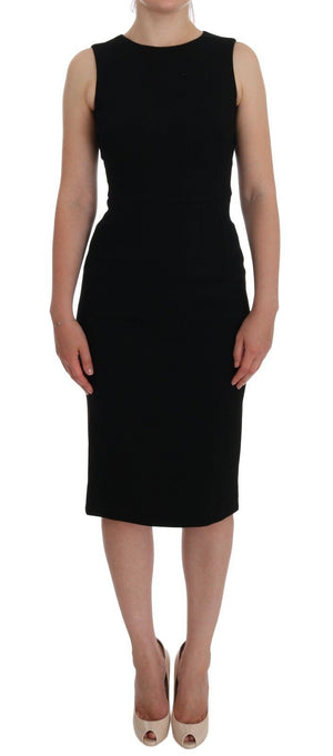 Dolce & Gabbana Schwarzes Stretch-Kristall-Etuikleid