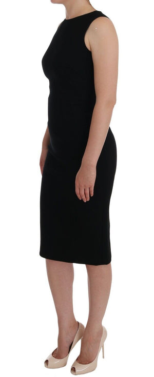 Dolce & Gabbana Schwarzes Stretch-Kristall-Etuikleid