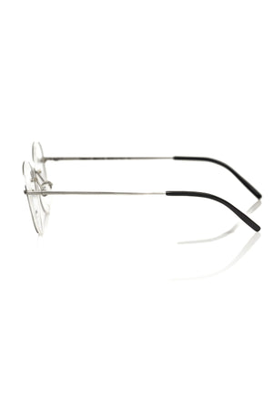 Frankie Morello Silberne Herrenbrille im Metallic-Look