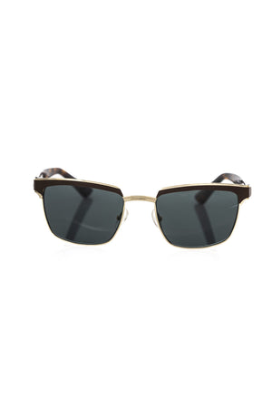 Frankie Morello Braune Metall-Sonnenbrille für Herren