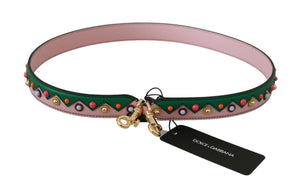 Dolce & Gabbana Schulterriemen Leder Rosa Handtasche Accessoire