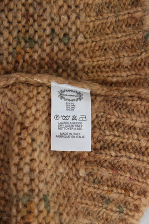 PINK MEMORIES Brauner Wollmischung gestrickter Pullover in Übergröße