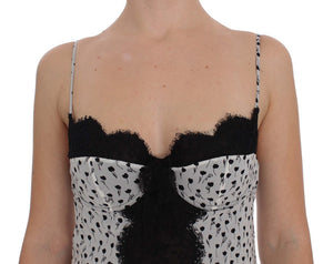 Dolce & Gabbana Schwarzes Seiden-Spitzen-Babydoll-Dessous-Top