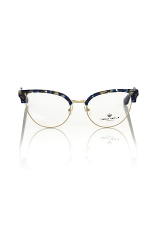 Frankie Morello Damen-Brillengestell in Blau-Metallic