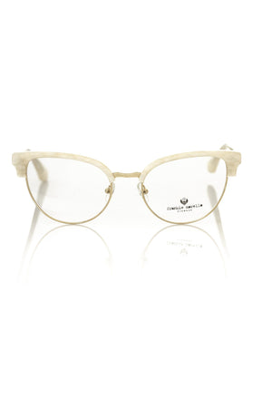 Frankie Morello Weiße Damenbrille mit Metallrahmen