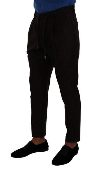 Dolce & Gabbana Bordeauxfarbene Wolle Herren Skinny Hosen Hosen