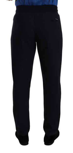 Dolce & Gabbana Blaue Baumwoll-Stretch-Jogging-Hose