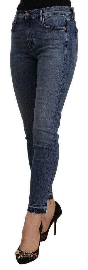 Don The Fuller Blaue Slim Fit Jeans aus Baumwoll-Denim mit mittlerer Taille