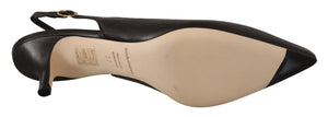 Dolce & Gabbana Schwarze Slingback-Pumps aus Leder