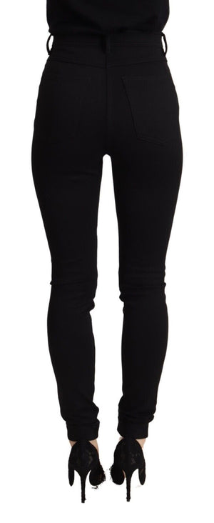 Dolce & Gabbana Schwarze High Waist Skinny Slim Fit Hose