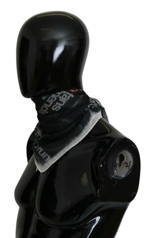Costume National Dunkelgrauer Foulard-Schal aus Wolle mit Branding