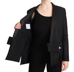 Costume National Schwarze langärmelige doppelreihige Jacke