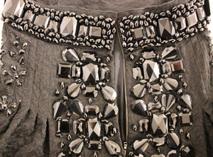 Dolce & Gabbana Schwarzer Kristall Handgefertigter Über-Knie-Rock