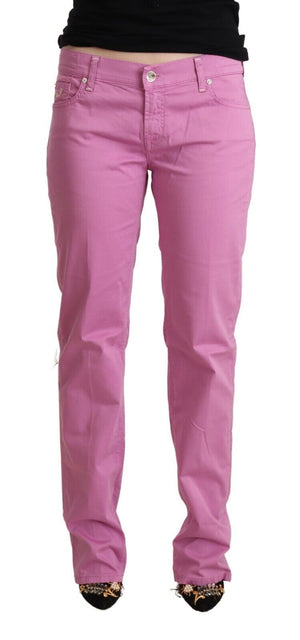 Jacob Cohen Rosa Baumwolle Denim Tapered Jeans mit niedriger Taille