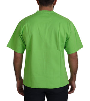 Dolce & Gabbana Grünes Baumwoll-T-Shirt DG CHANNEL Top