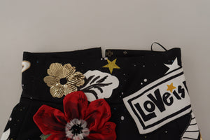 Dolce & Gabbana Schwarzer Liebesuhr Pailletten-Piano-Rock