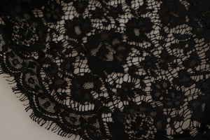 Dolce & Gabbana Schwarzer Spitzenpullover mit Blumenmuster Sicily Bluse