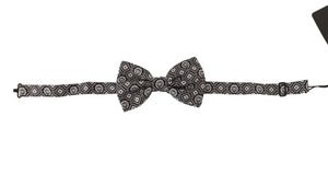 Dolce & Gabbana Schwarz weiß 100% Seide Verstellbare Papillon Krawatte