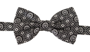 Dolce & Gabbana Schwarz weiß 100% Seide Verstellbare Papillon Krawatte