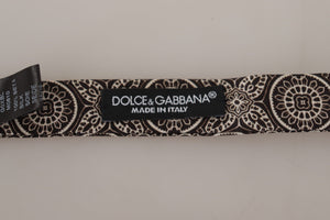 Dolce & Gabbana Schwarz weiß 100% Seide Verstellbare Papillon Krawatte