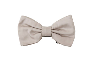 Dolce & Gabbana Grau 100% Seide Verstellbare Hals Papillon Krawatte