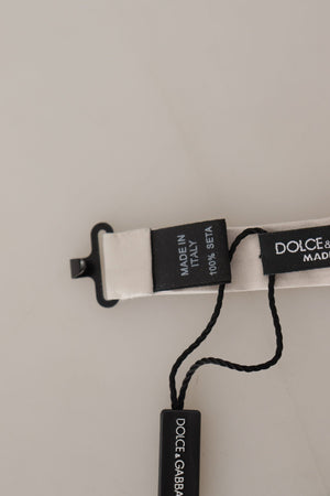 Dolce & Gabbana Grau 100% Seide Verstellbare Hals Papillon Krawatte