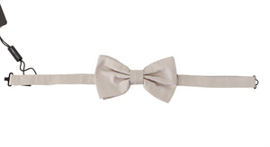 Dolce & Gabbana Grau 100% Seide Verstellbare Hals Papillon Krawatte