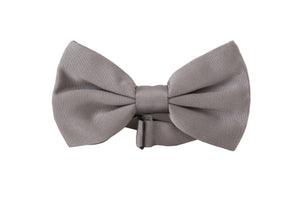 Dolce & Gabbana Grau 100% Seide Verstellbare Hals Papillon Krawatte