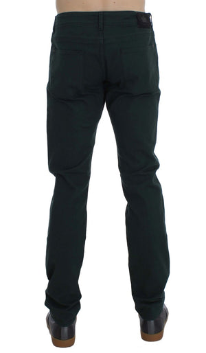 Ermanno Scervino Grüne Baumwoll-Denim Stretch Straight Fit Jeans
