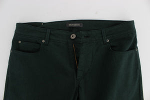 Ermanno Scervino Grüne Baumwoll-Denim Stretch Straight Fit Jeans