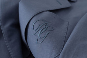 Dolce & Gabbana Blaue einreihige Logo-Blazer-Jacke