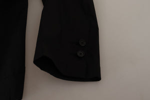 Dolce & Gabbana Schwarze einreihige Blazerjacke aus Baumwolle