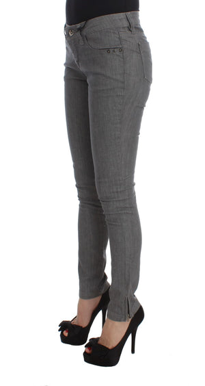 Costume National Graue Slim Fit Jeans aus Baumwollmischung