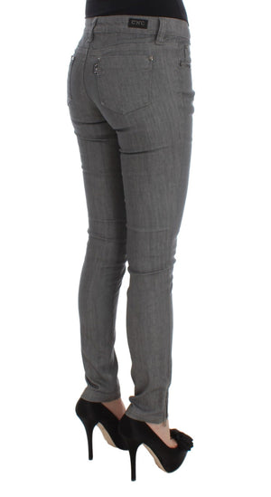 Costume National Graue Slim Fit Jeans aus Baumwollmischung