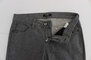 Costume National Graue Slim Fit Jeans aus Baumwollmischung