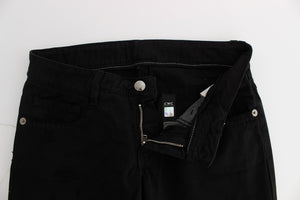 Costume National Schwarze Slim Fit Bootcut-Jeans aus Baumwolle