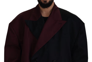 Dolce & Gabbana Zweireihige Jacke aus Polyester in Bordeaux