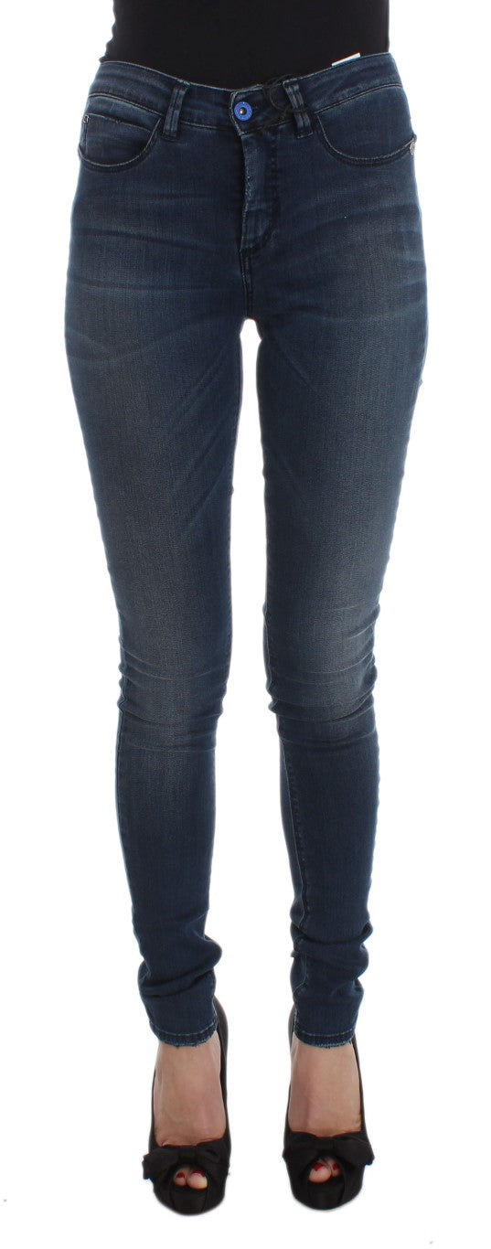 Costume National Blaue Slim Fit Jeans aus Baumwollmischung