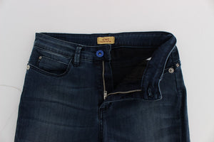Costume National Blaue Slim Fit Jeans aus Baumwollmischung