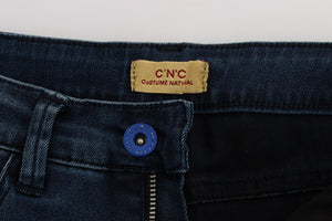 Costume National Blaue Slim Fit Jeans aus Baumwollmischung