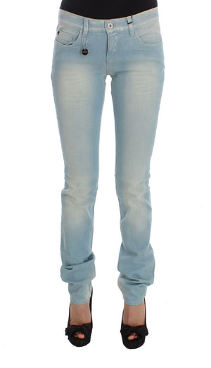 Costume National Blaue Baumwollmischung Super Slim Fit Jeans