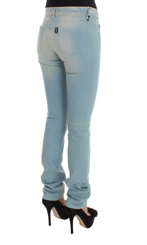 Costume National Blaue Baumwollmischung Super Slim Fit Jeans