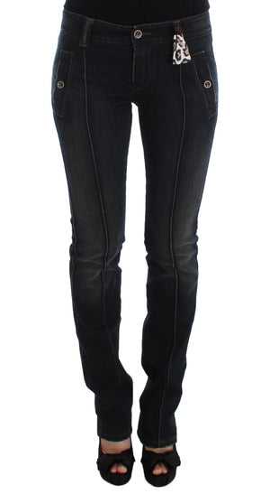 Ermanno Scervino Blaue Waschung Baumwolle Slim Fit Jeans
