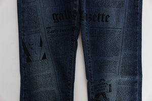 John Galliano Blaue Baumwollmischung Slim Fit Bootcut Jeans