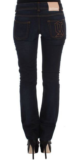 John Galliano Blaue Waschung Baumwolle Slim Fit Jeans