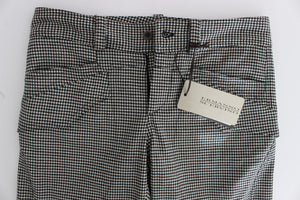 Ermanno Scervino Schwarz-weiß karierte Baumwoll-Luxus-Hose