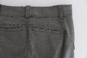 Ermanno Scervino Schwarz-weiß karierte Baumwoll-Luxus-Hose